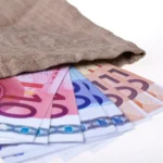 a sack full of euro banknotes